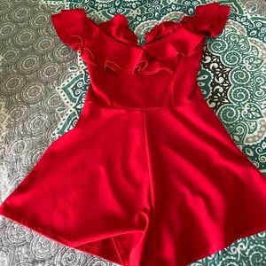 Red Windsor Romper. Size S.